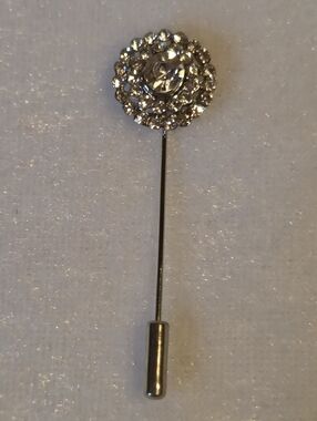 New Rhinestone Stick Pin Brooch - Clear Crystal